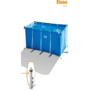 Intex Frame Pool Set Family, 450x220x84 cm, blauer Stahlrahmenpool mit Filteranlage.