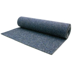 Blauer Primaflor Nadelfilz Merlin Teppichboden als Meterware, gerollt.