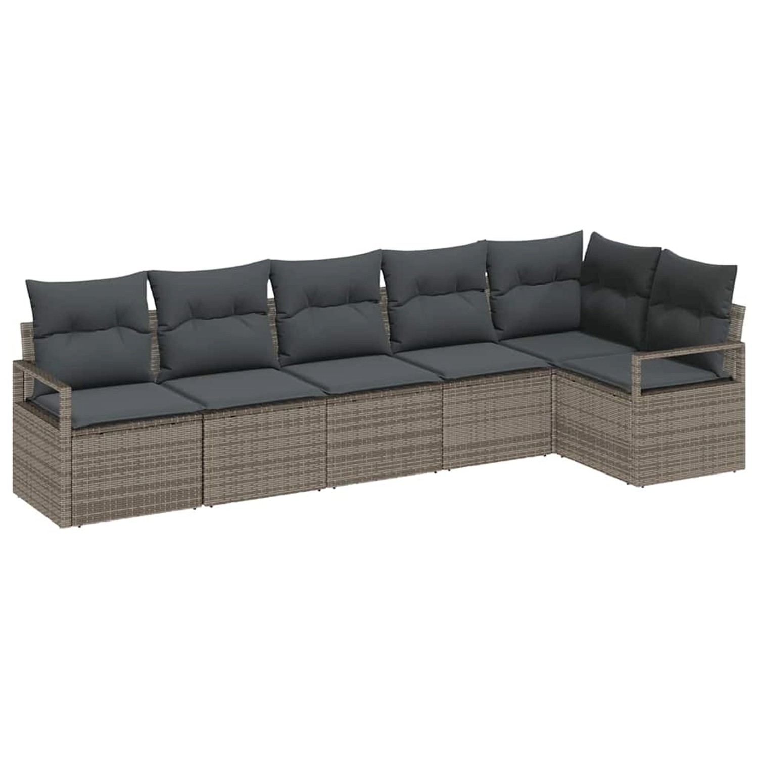 vidaXL 6-Teiliges Garten-Sofa-Set mit Kissen in Grau aus Poly Rattan 334639 günstig online kaufen