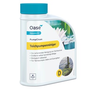 Flasche Oase AquaActiv PumpClean Teichpumpenreiniger 500ml für die Teichpflege.