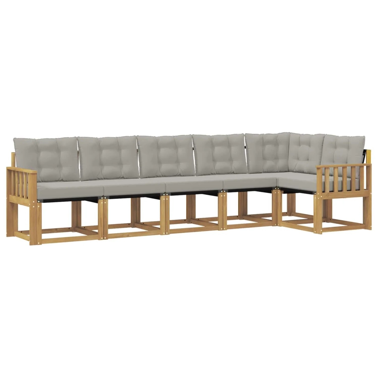 vidaXL Outdoor-Sofagarnitur mit Kissen 6-Tlg Weiß und Hellgrau 3389521