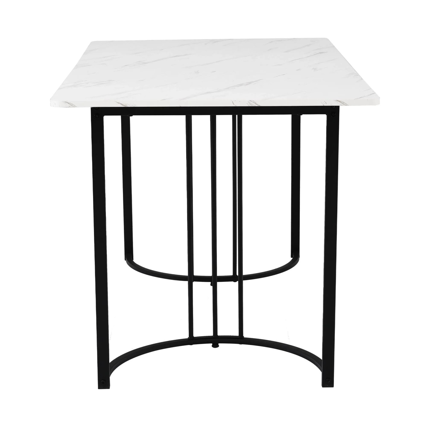 okwish Esstisch 1-St Küchentisch mit Verstellbaren Füßen für Wohnzimmer 140 × 80 cm Schwarz und Gold