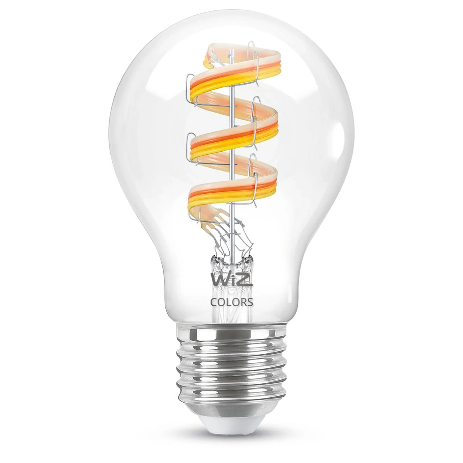 WIZ E27 LED-Lampe in Glühlampenform mit farbiger Wendel, 6,3W, 470lm.