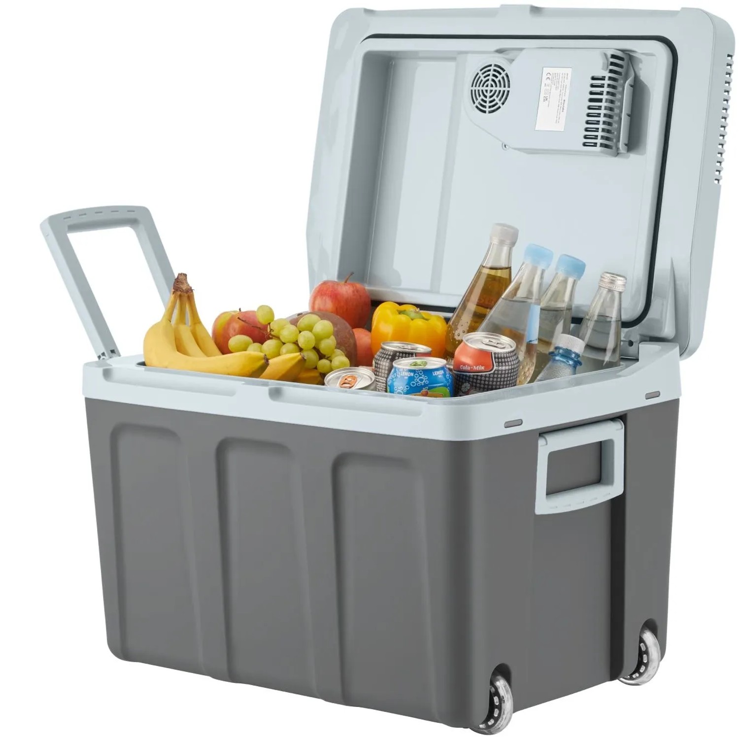 Tectake Elektrische Kühl  und Wärmebox  40 L Fassungsvermögen  Leicht und Leise  Mit Eco Modus   39 x 56 x 41 cm Grau