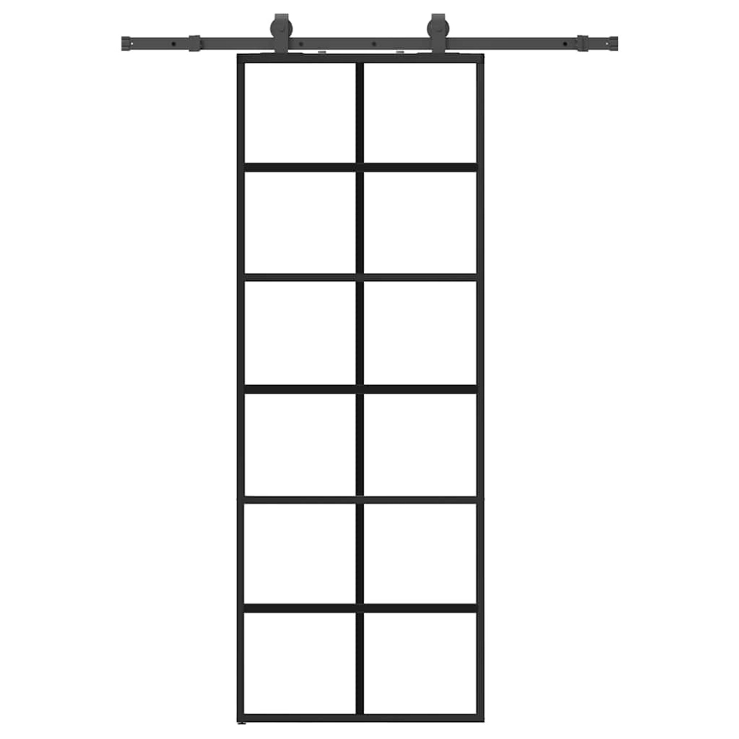 vidaXL Schiebetür mit Beschlag Schwarz 76x205 cm ESG-Glas 3375904 günstig online kaufen