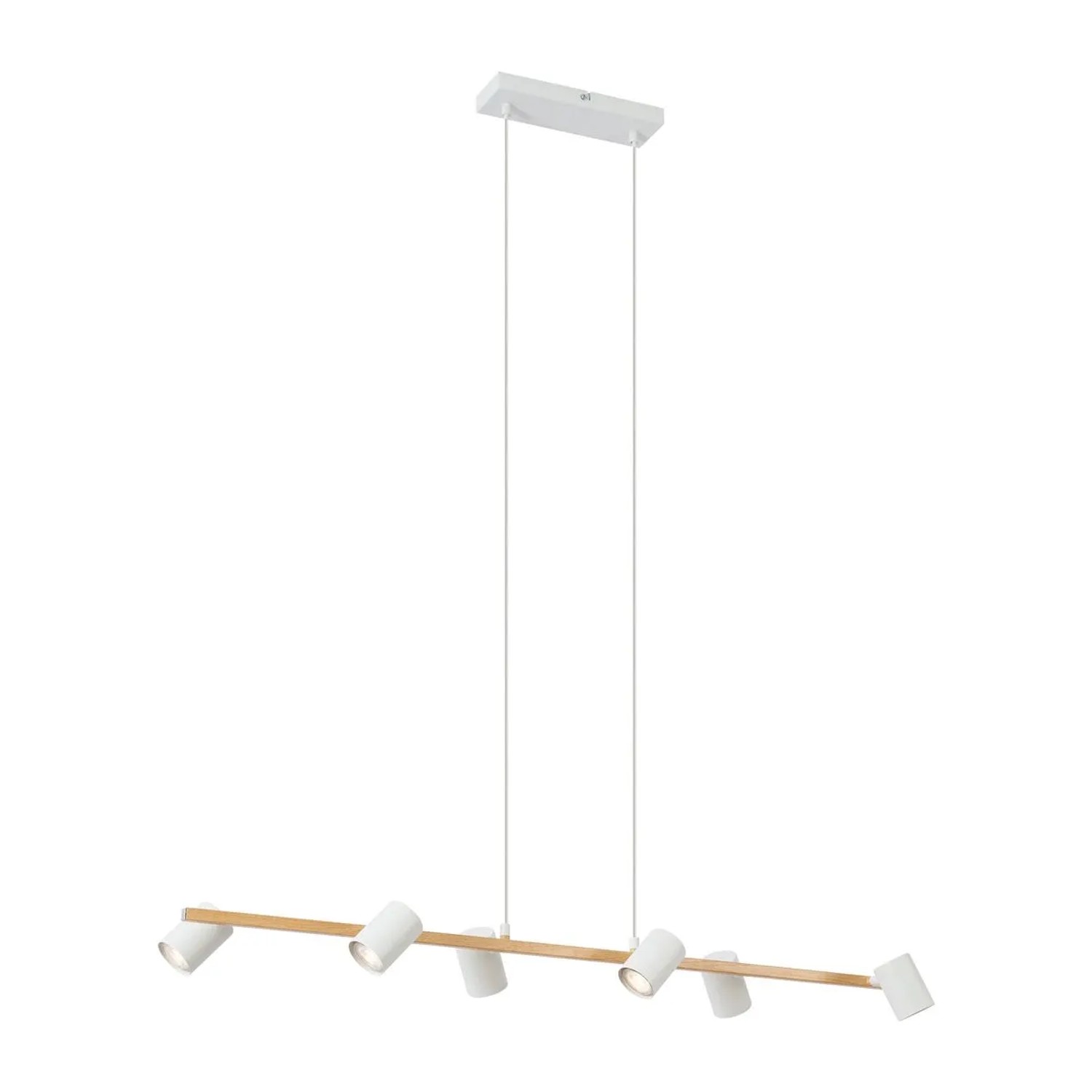 QAZQA Moderne Hängelampe Holzprint mit Weiß 6 Licht Jeana Straight