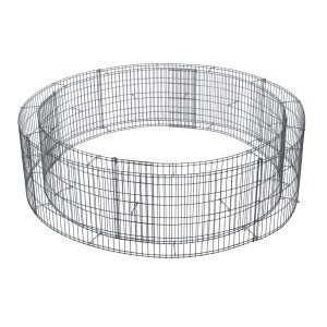 Rundes Bellissa Gabionen-Hochbeet, 40 cm hoch, Ø 146 cm, aus verzinktem Metallgitter.
