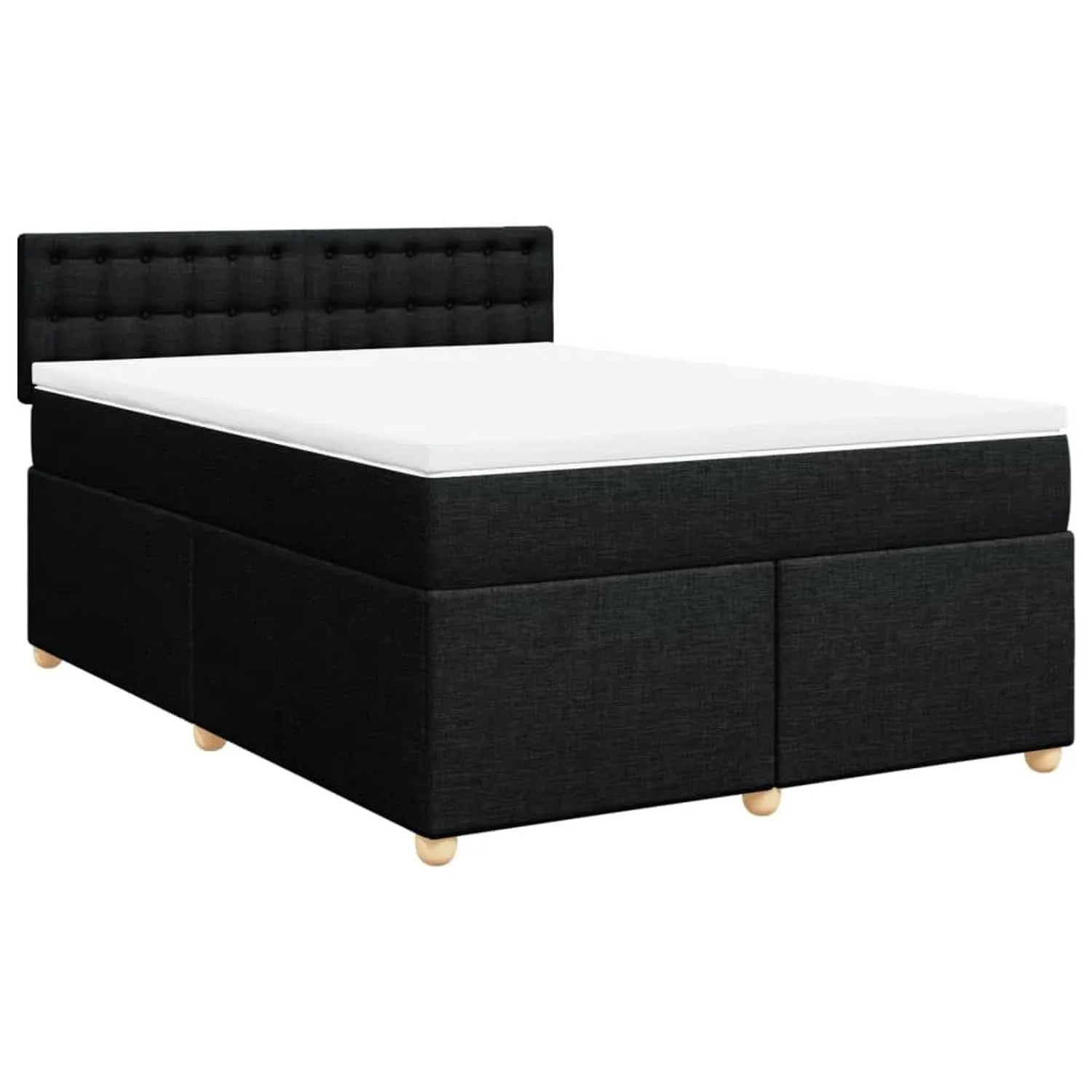 vidaXL Boxspringbett mit Matratze Schwarz 140x190 cm Stoff 3286691 günstig online kaufen