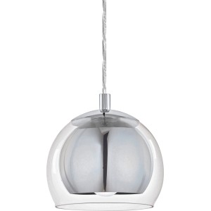 Eglo Pendelleuchte Rocamar Chrom, Hängeleuchte aus Stahl und Glas, modernes Design.