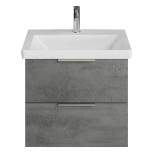 Steinkamp Waschtischunterschrank Living 2.0, Oxid Dunkelgrau mit Villeroy & Boch Subway 3.0 Waschtisch.