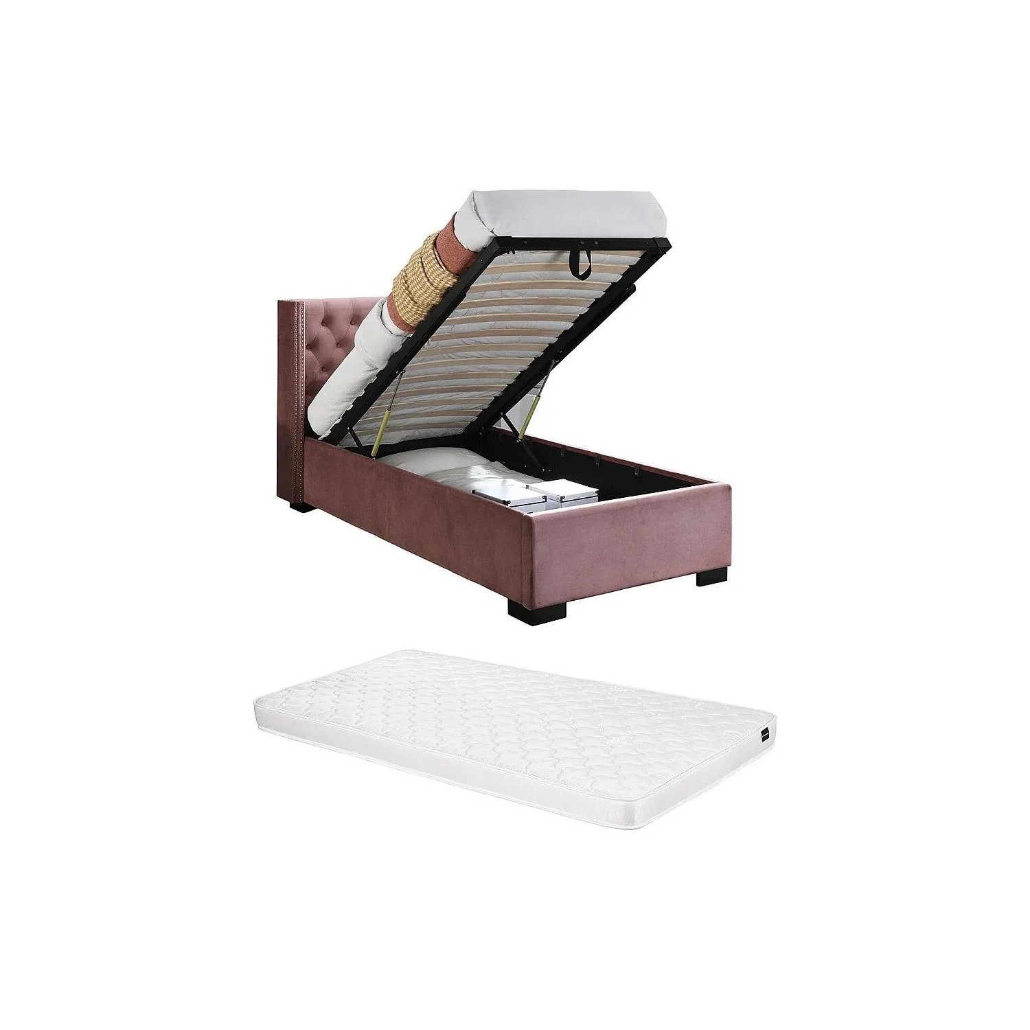 Vente-unique Bett Mit Bettkasten Massimo Rosa 214.5 cm
