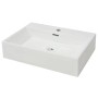 vidaXL Waschbecken mit Hahnloch Keramik Weiß 60,5x42,5x14,5 cm 142347