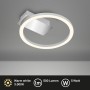Moderne LED-Deckenleuchte Nici in Silber mit warmweißem Licht und rundem Design.