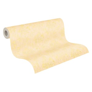 Barock Tapete in Creme-Gold mit Ornamenten, schimmernd. Dekorative Wandgestaltung von PROFHOME.