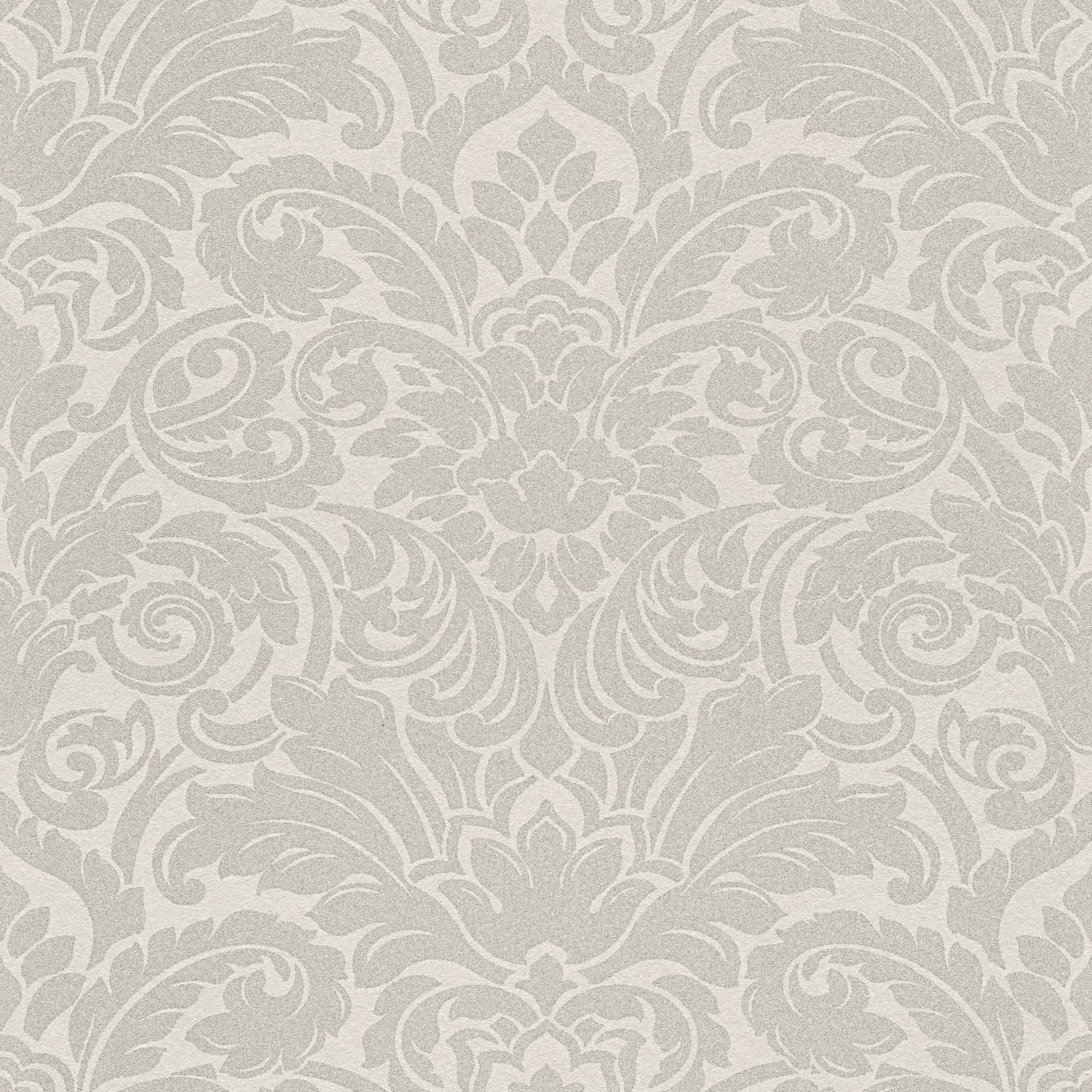 PROFHOME 305451-GU Barock Tapete Ornament Matt Silber Creme 0,52 m x 10,05 günstig online kaufen