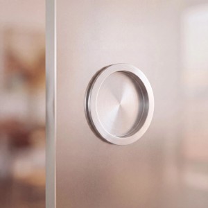 Doorlegro Glasschiebetür Curve 900 mm x 2.175 mm Silber
