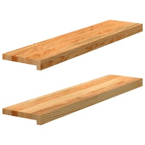 vidaXL Fensterbänke 2 Stk Hellbraun 90x20x2 cm Massivholz Eiche 4009135