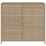 Beiger VidaXL Gartenschrank aus Poly Rattan, 83x45x76 cm, mit zwei Türen für Gartenbedarf.