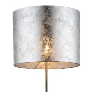 Globo Stehleuchte Amy I mit Schirm in Nickel matt, Höhe 160 cm.