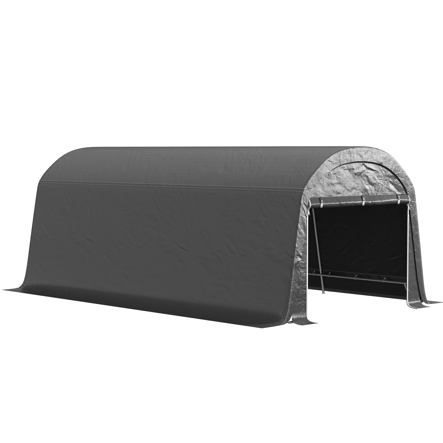 Outsunny Gerätezelt Stahl Kunststoff Dunkelgrau 300L x 600B x 230H cm