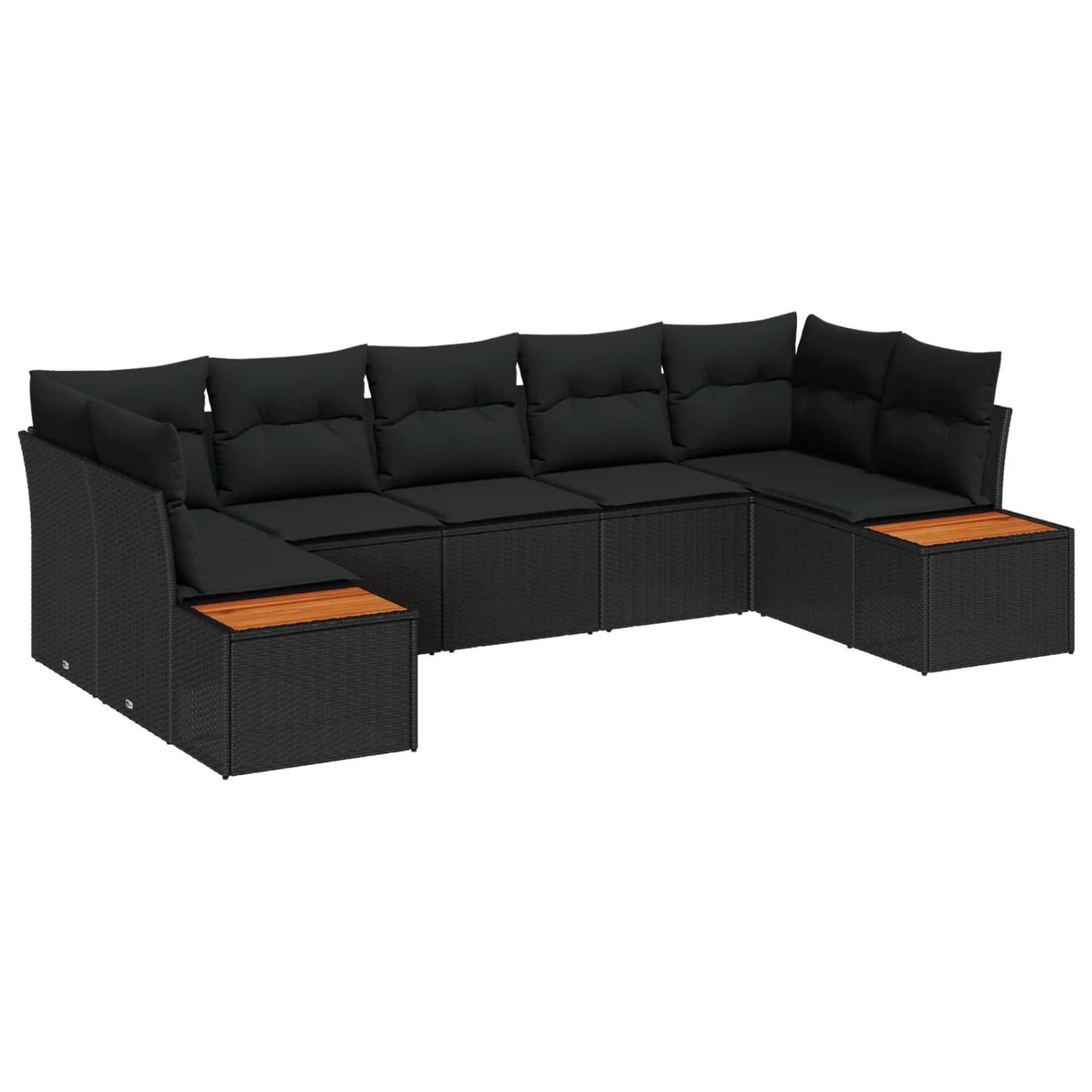 vidaXL Gartensofa-set mit Kissen mit Speicher 7-Tlg Schwarz Poly-Rattan 335 günstig online kaufen