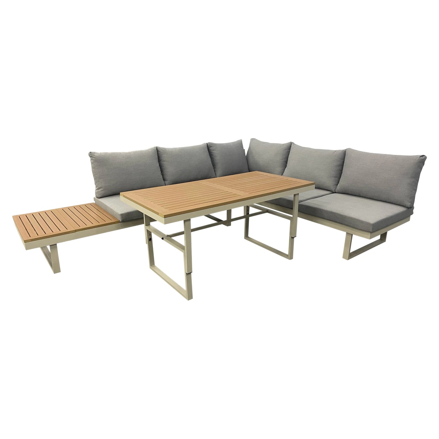Greemotion Gartenlounge-Set Lima Aluminium 3-teilig inkl. Kissen Grau