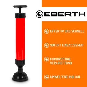 EBERTH Rohrreinigungspumpe zum Reinigen von Waschbecken, Duschen und Badewannen.