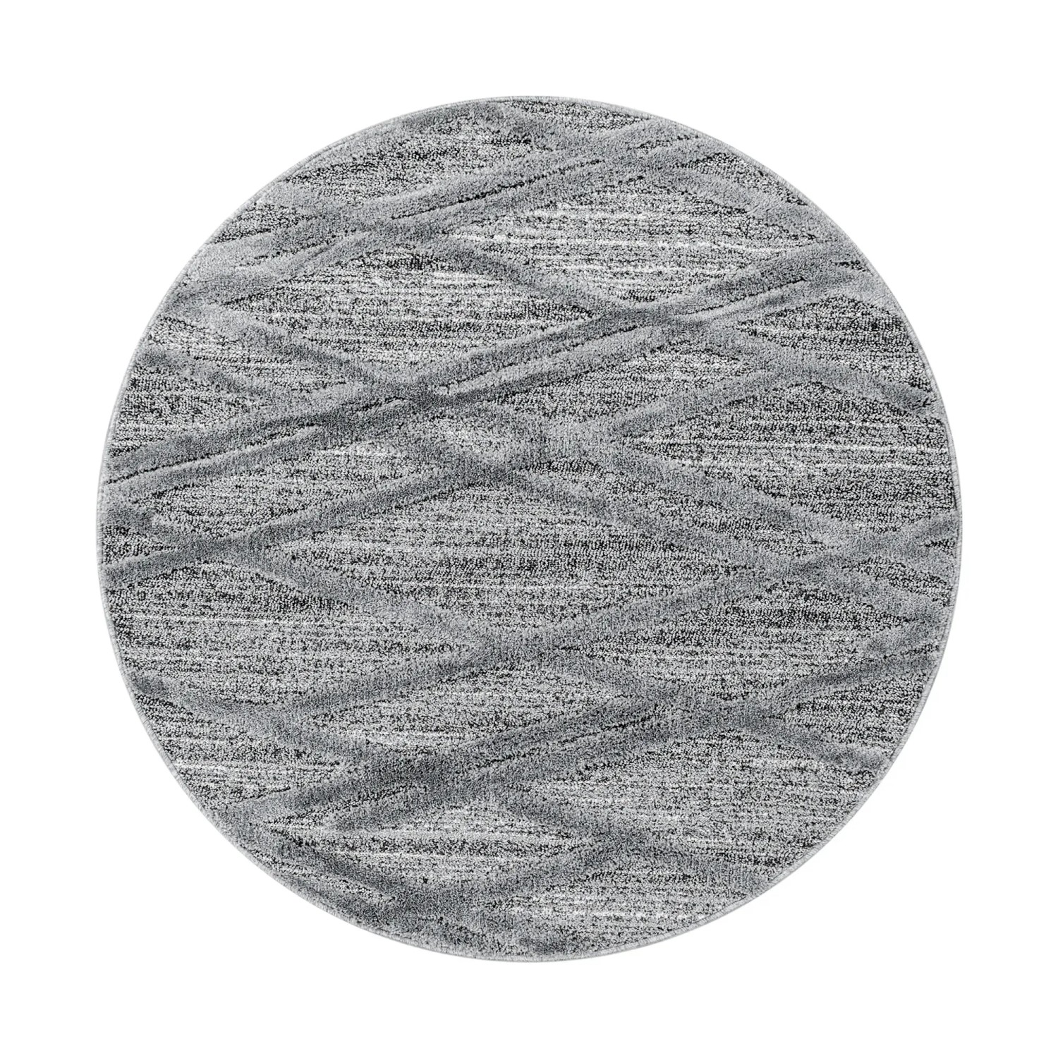 Ayyildiz Hochflorteppich Pisa 4706 Grau Ø 80 cm