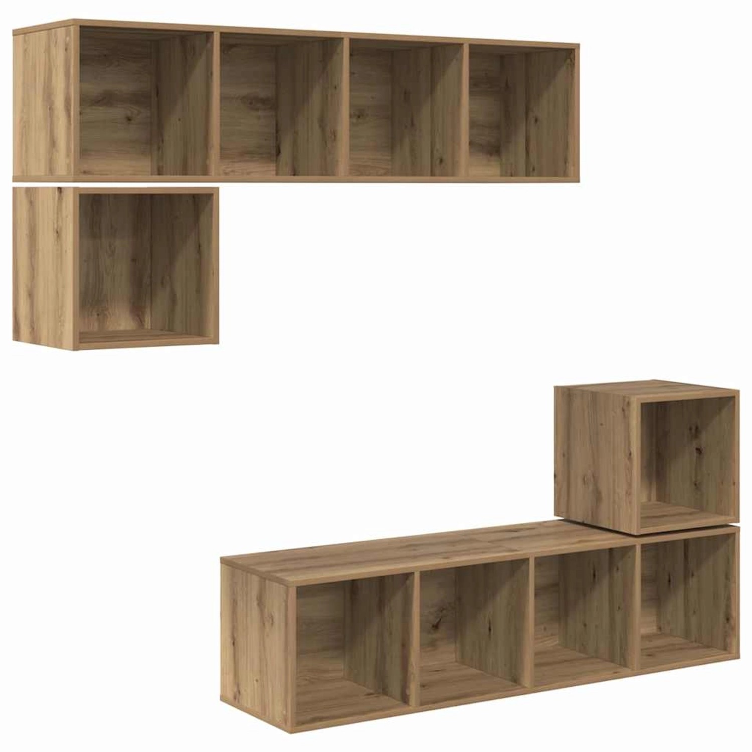 vidaXL TV-Schrank-Set 4-Tlg Artisan-Eiche 37 x 37 x 142,5 cm 3393128 günstig online kaufen