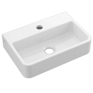 Domberg Handwaschbecken DB2006, 38,5x26 cm, weiß, zur Wand- oder Aufsatzmontage.