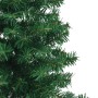 Detailaufnahme: Grüner, künstlicher Eck-Weihnachtsbaum, 120 cm hoch, PVC-Material.