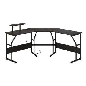 Costway Schreibtisch L-Form Gaming Computertisch Schwarz