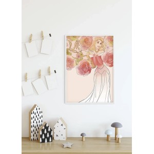 Disney Poster Dornröschen (40x50 cm) in Rosa, eine Fototapete für das Kinderzimmer.