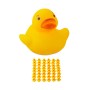 48 gelbe Relaxdays Badeenten aus PVC, schwimmende Mini-Quietscheentchen als Badespielzeug.