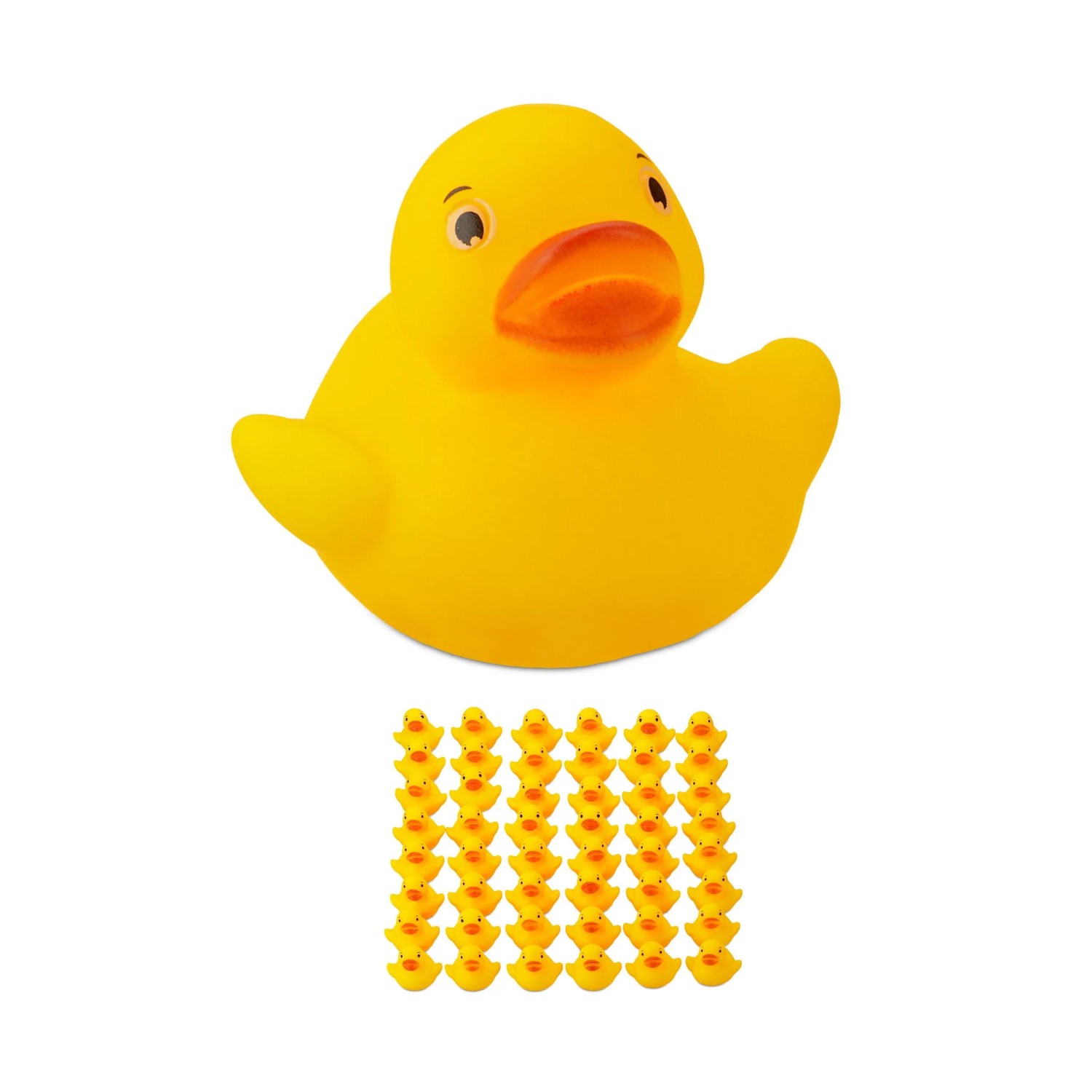 Relaxdays Badeente 48er Set PVC Gelb Schwimmend 3,5 cm x 4,5 cm x 4 cm 5 g