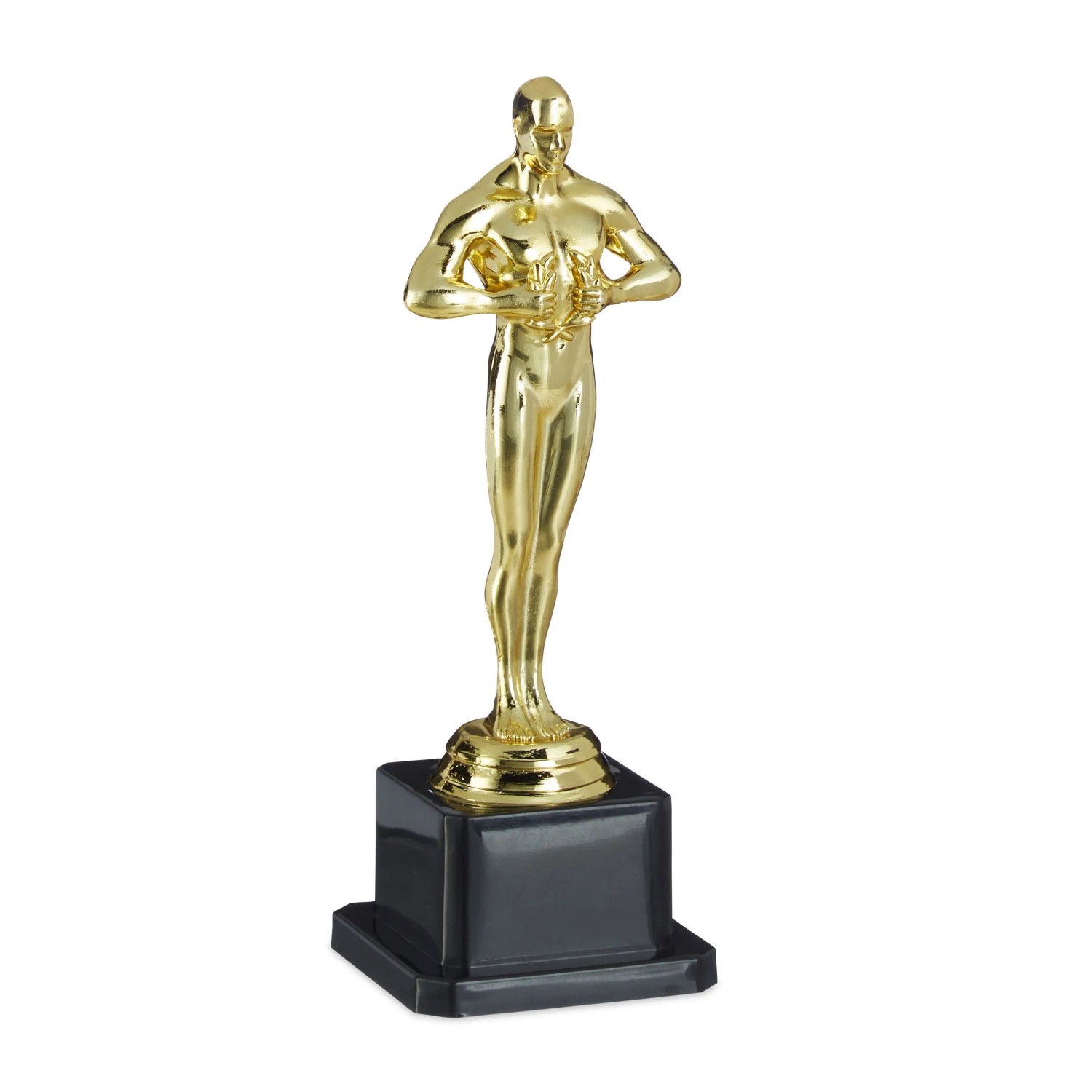 Relaxdays Siegerfigur Kunststoff Gold Schwarz Glänzend 18,5 cm x 6,5 cm x 6,5 cm 140 g