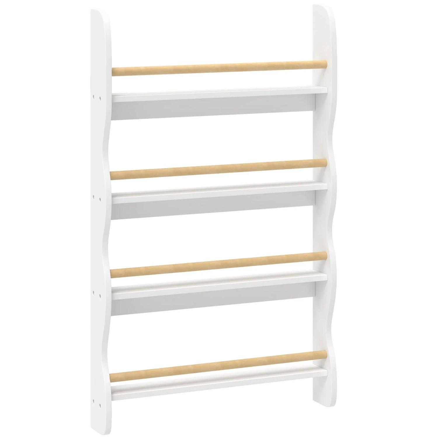 AIYAPLAY Kinder-Bücherregal MDF Kiefernholz 60L x 10B x 98H cm Weiß