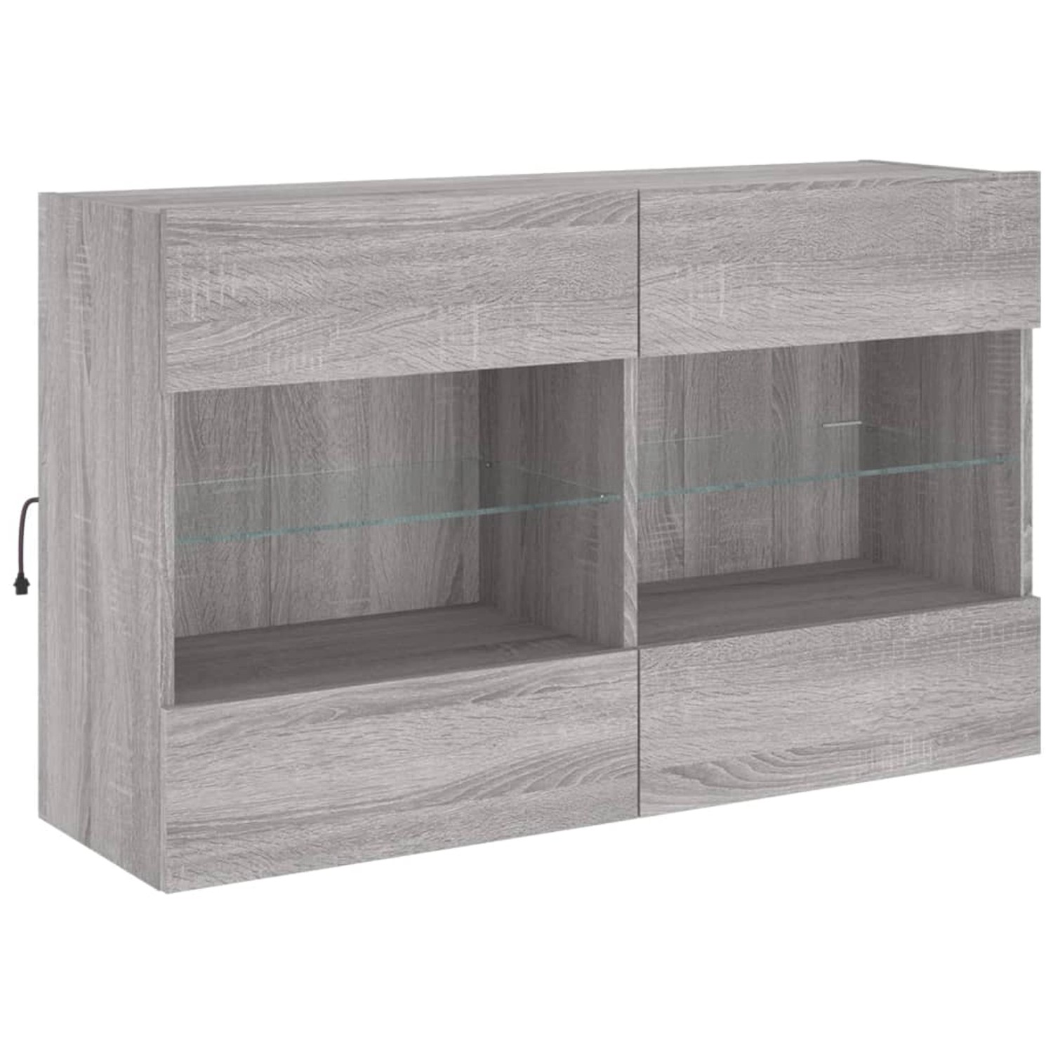 vidaXL TV-Wandschrank mit LED-Leuchten Grau Sonoma 98,5x30x60,5 cm 837111 günstig online kaufen