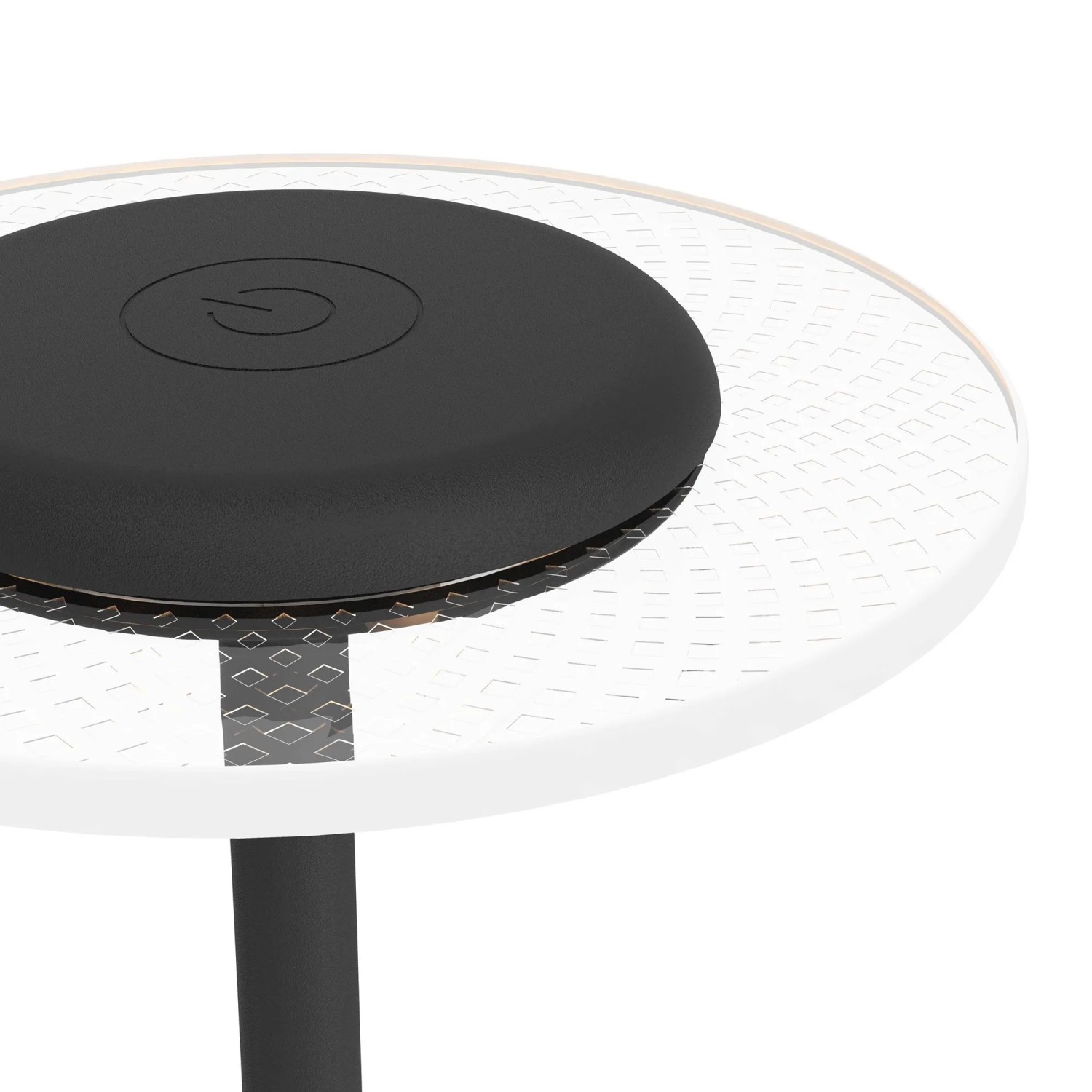 Detailaufnahme: Schwarze EGLO LED Akku Tischleuchte TREPELLA mit Touchdimmer.