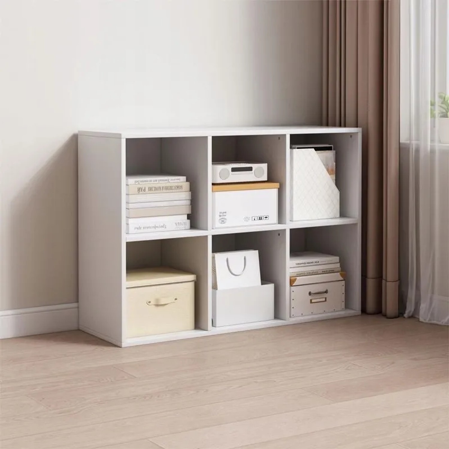 Rebiko Offenes Regal Kommode Würfel 2x3 Geräumig Weiß für Bücher Büro Modern kaufen bei OBI