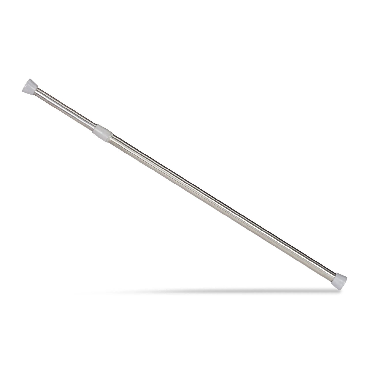 Relaxdays Teleskopstange Edelstahl Silber Verstellbar Rutschfest 66 cm x 110 cm