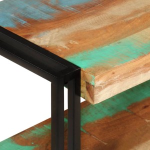 Detailansicht: VidaXL TV-Schrank aus Altholz mit schwarzem Metallrahmen. Wohnwand Möbel.