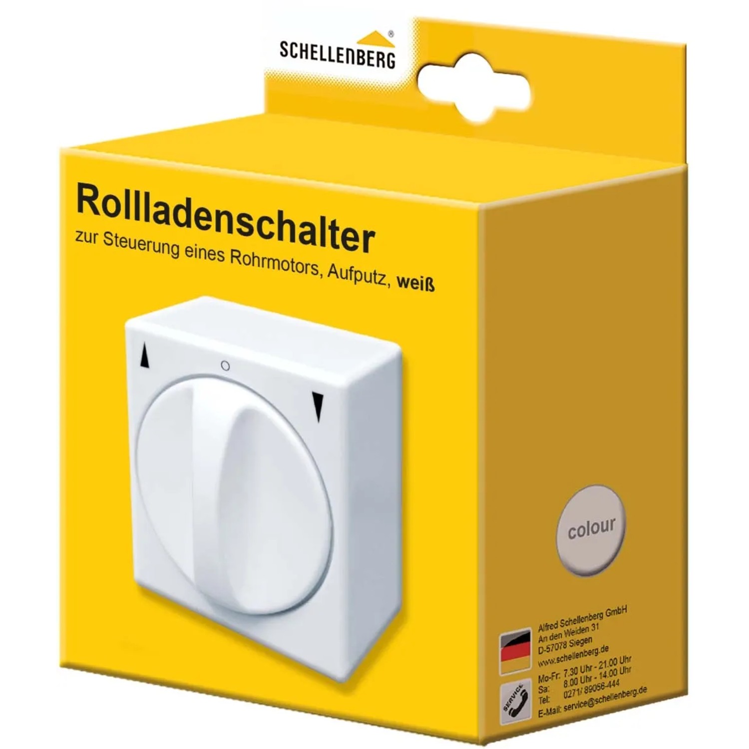 Schellenberg Rollladenschalter Aufputz, weiß, zur Steuerung von Rollladenmotoren.