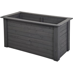 Gaspo Hochbeet Gmünd, Vintage-Grau, 146x74x74 cm, aus Fichtenholz mit Handlauf. Ideal für Garten und Terrasse.