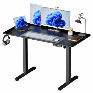 Relaxdays Schreibtisch Stahl Schwarz Höhenverstellbar mit LED Display 140 cm x 60 cm