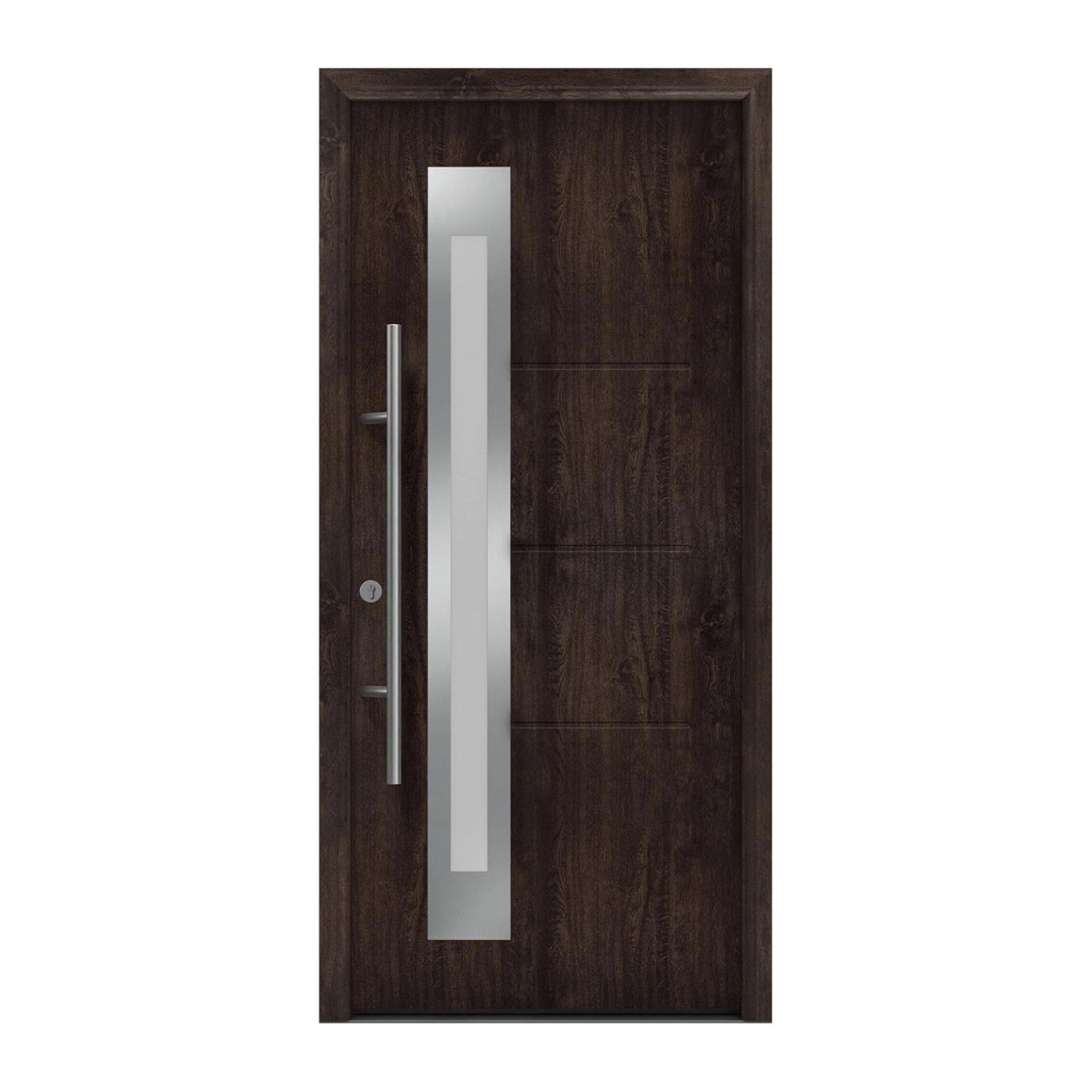 EcoStar Haustür Isopro Secur IPS 780S Eiche Dunkel 110 cm x 210 cm DIN L günstig online kaufen
