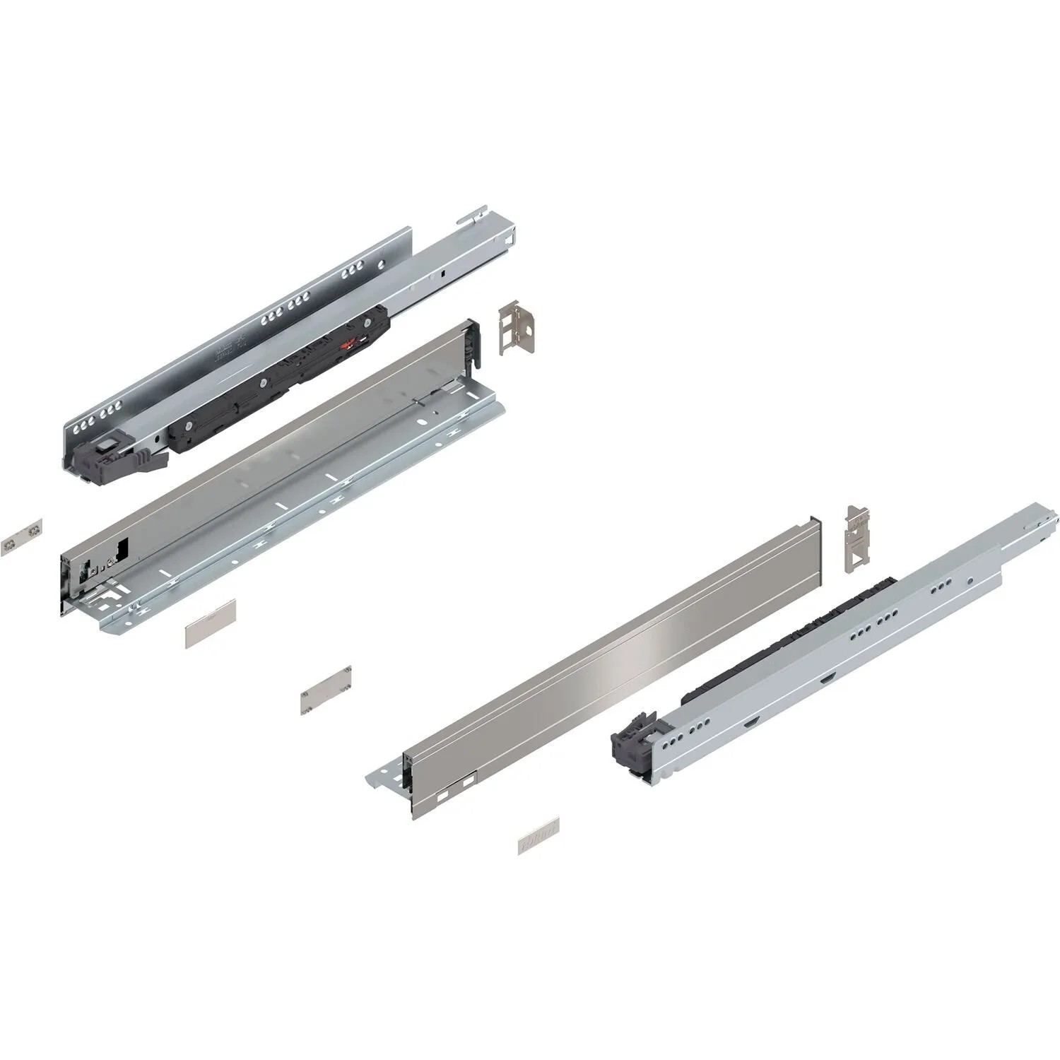 Blum Legrabox Pure Set Höhe N Tip-On Vollauszug 500 mm 70 kg Inox 1 Paar