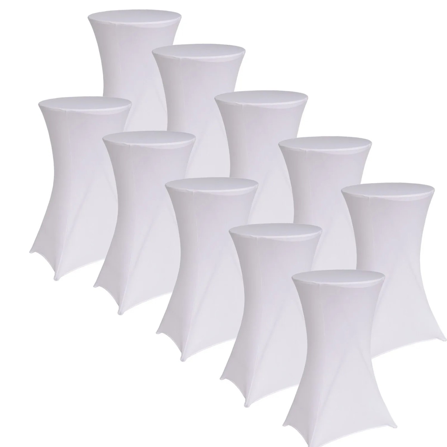 TRUTZHOLM 10er Set Stehtischhusse Husse Bistrotisch Decke 60cm Weiß günstig online kaufen