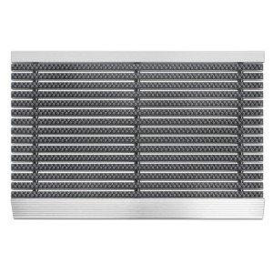 Graue Karat Fußmatte Profi Brush mit Alu-Rahmen, 40x60 cm. Fußabtreter mit Bürsten.