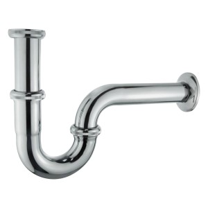 Sturotec Röhrensiphon, 1 1/4 Zoll, kurze Bauform, Chrom für Waschbecken.